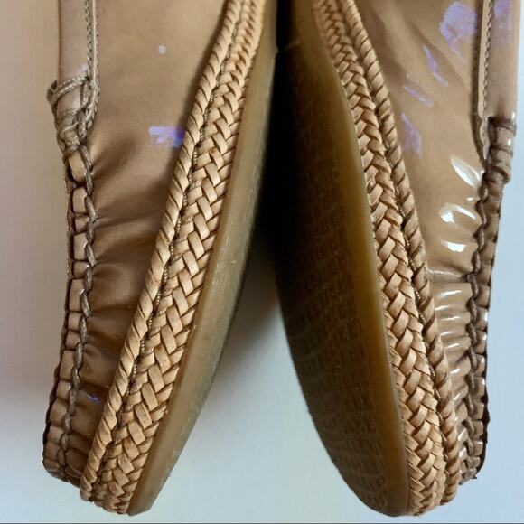 Stuart Weitzman Loafers Flats Shoes Camel Patent Leather Geek Loafers Size 5 - Picture 11 of 15